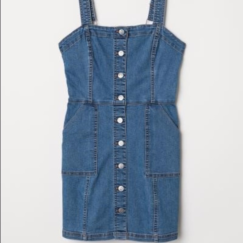 H&M denim overall dress